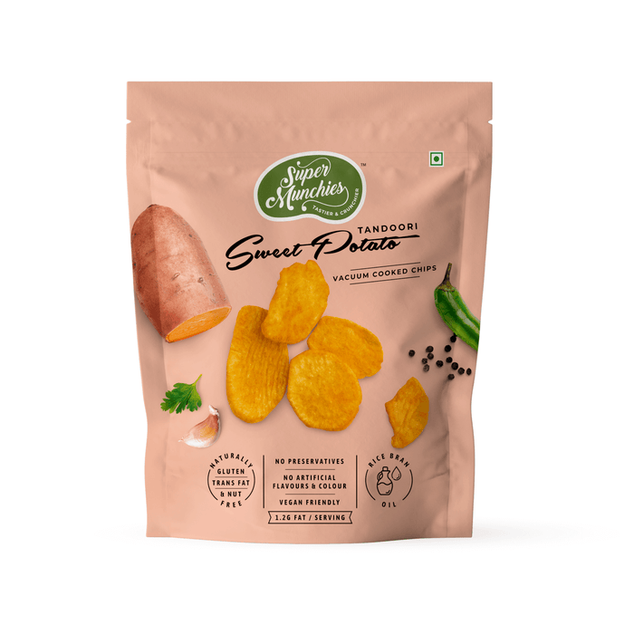 Super Munchies Tandoori Sweet Potato Vacuum Cooked Chips 30 x 60g