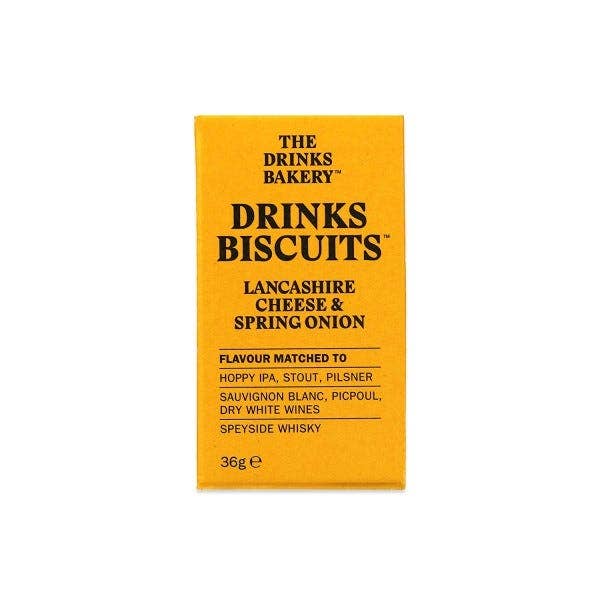 Case of 8 x 36g Lancashire Cheese & Spring Onion 'Perfect Serve' Biscuits from The Drinks Bakery.