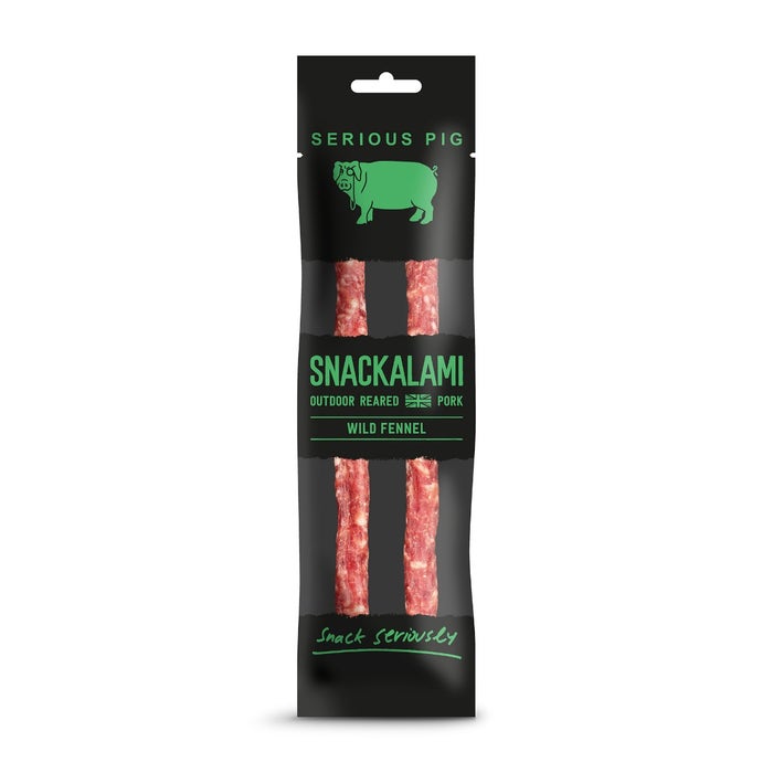 Case of 12 x 30g Snackalami Wild Fennel Pork Salami 2 Sticks from Serious Pig